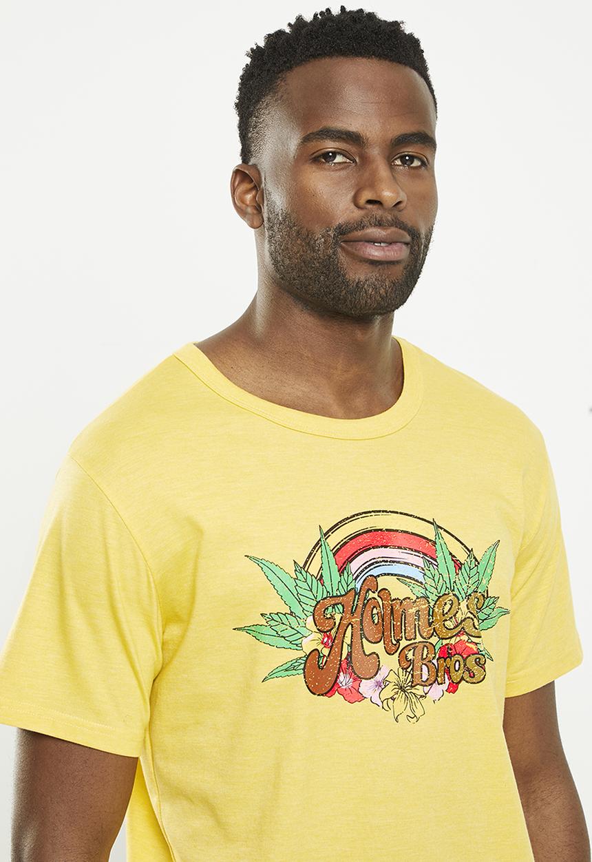 Holmes Bro's - Holmes rainbow tee - bright yellow