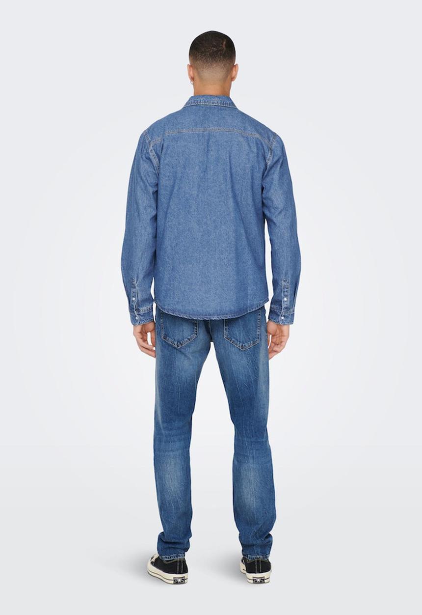 Only & Sons - Onsbane denim 3247 shirt - medium blue denim 