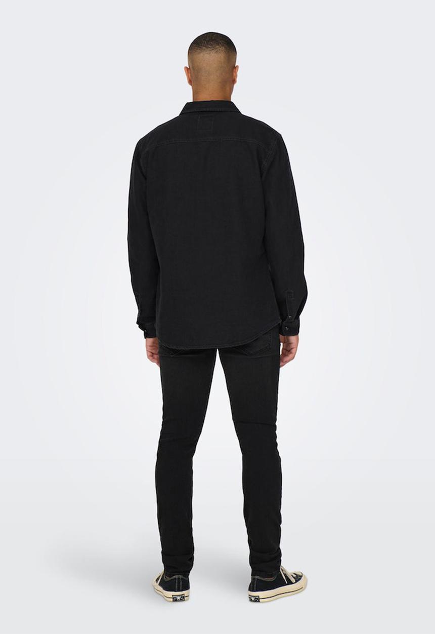 Only & Sons - Onsbane denim 3247 shirt  - dark grey denim