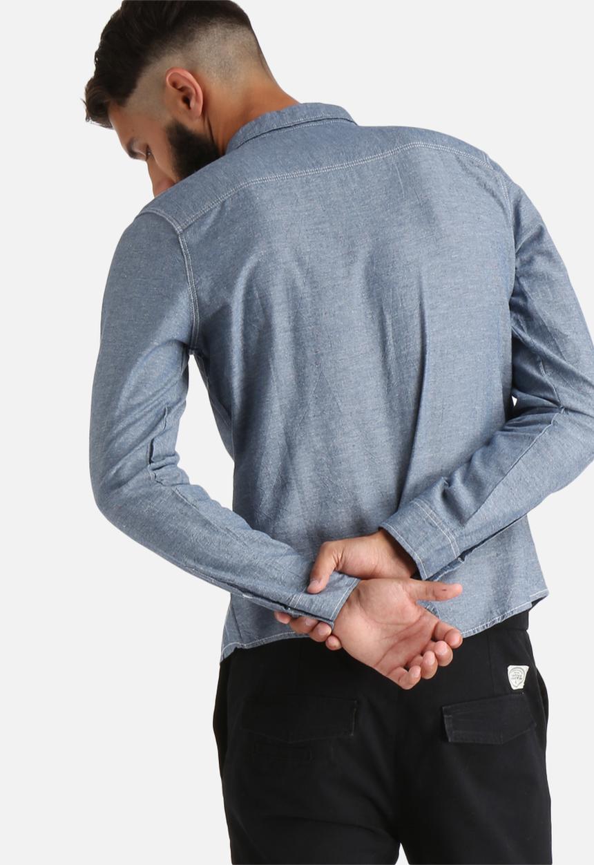 Another Influence - Denim Shirt with Aztec Pocket