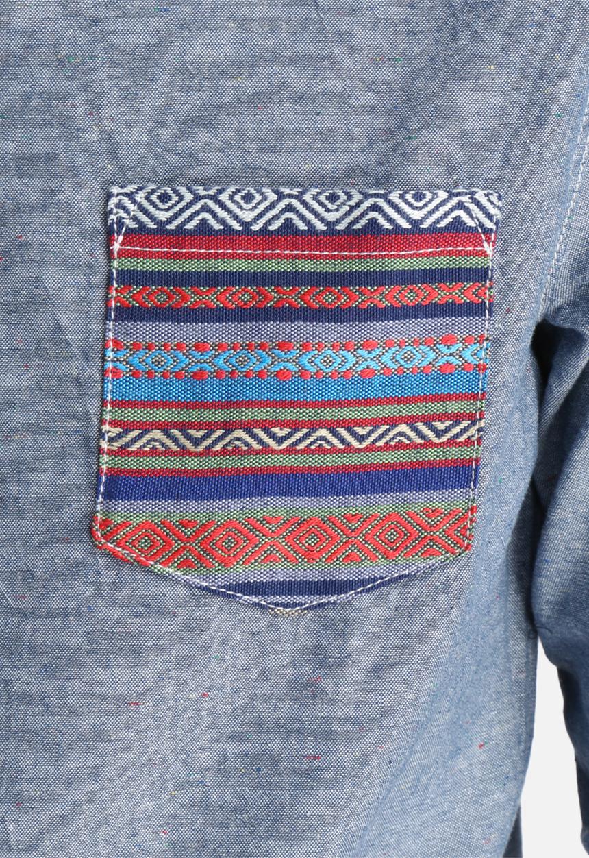 Another Influence - Denim Shirt with Aztec Pocket
