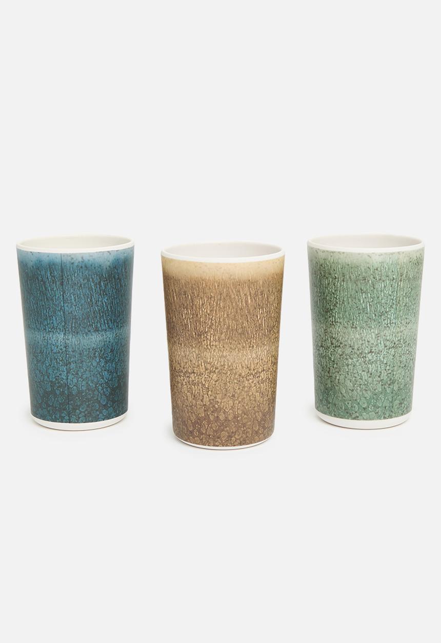 Excellent Houseware - Onyx cup set of 3 - multi
