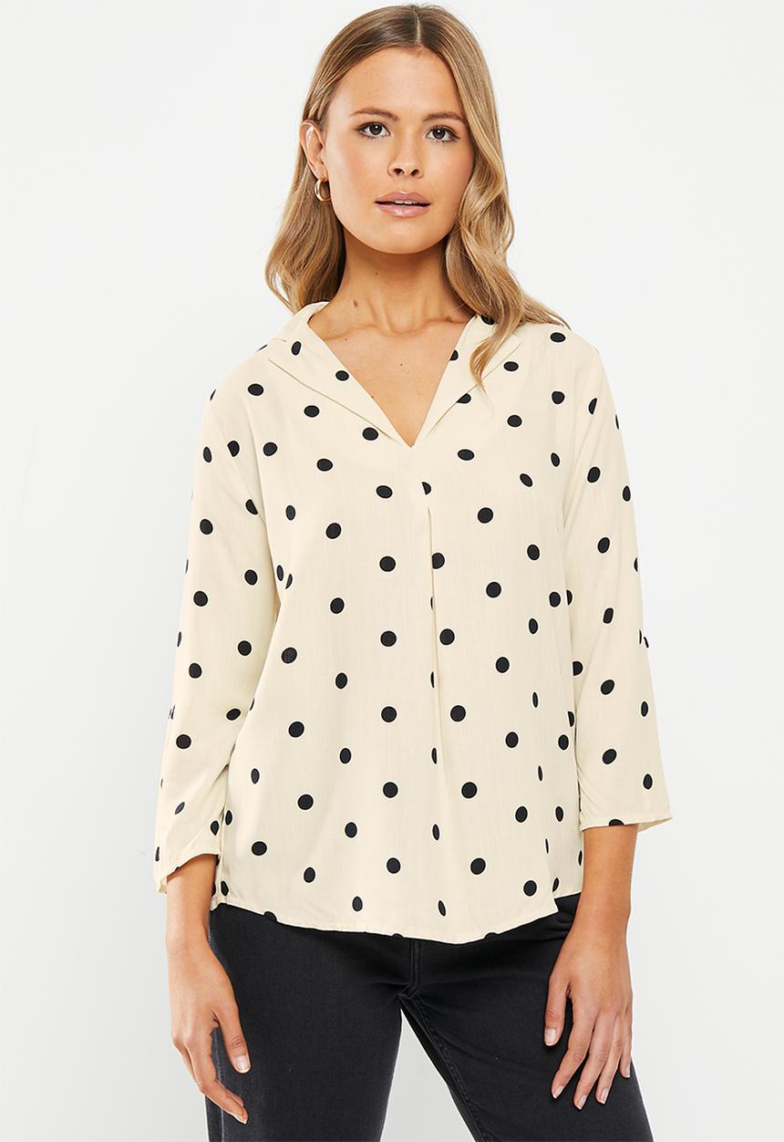 Me&B - The soft tunic blouse - cream spot