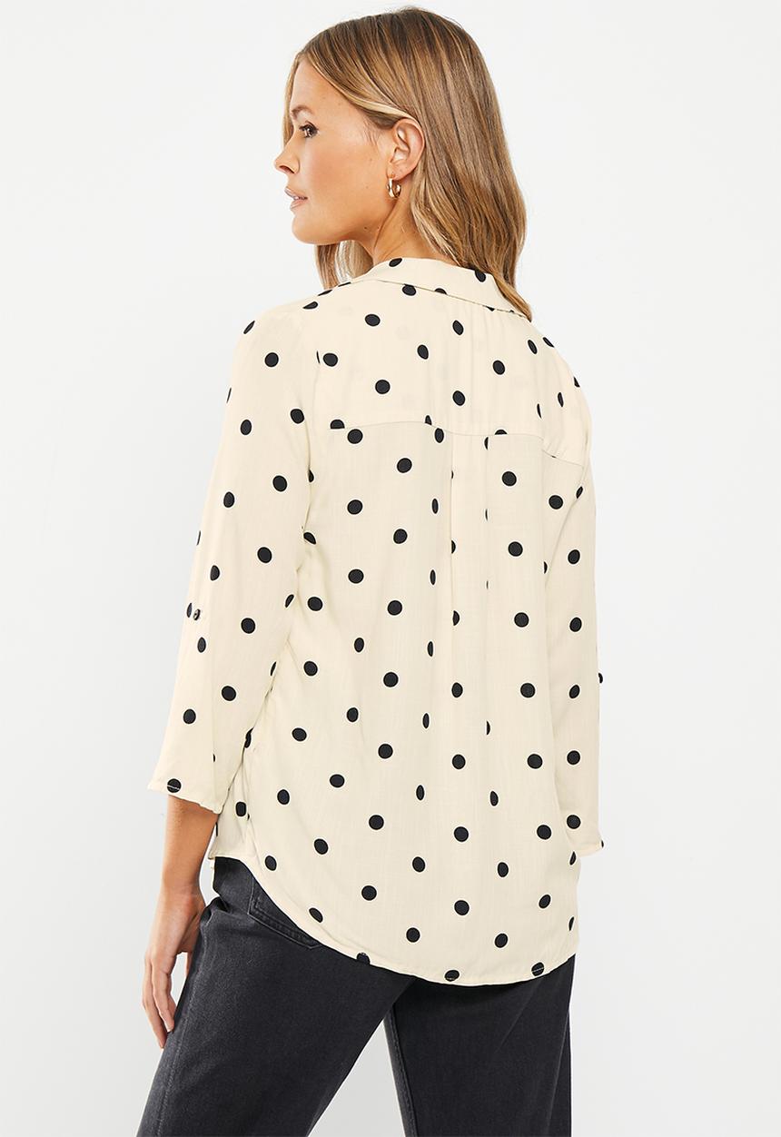 Me&B - The soft tunic blouse - cream spot