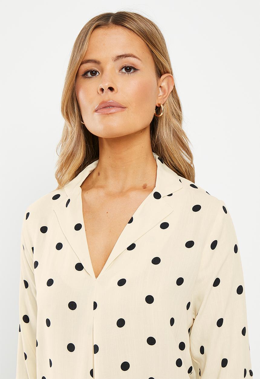 Me&B - The soft tunic blouse - cream spot