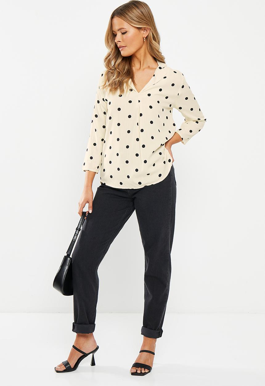 Me&B - The soft tunic blouse - cream spot