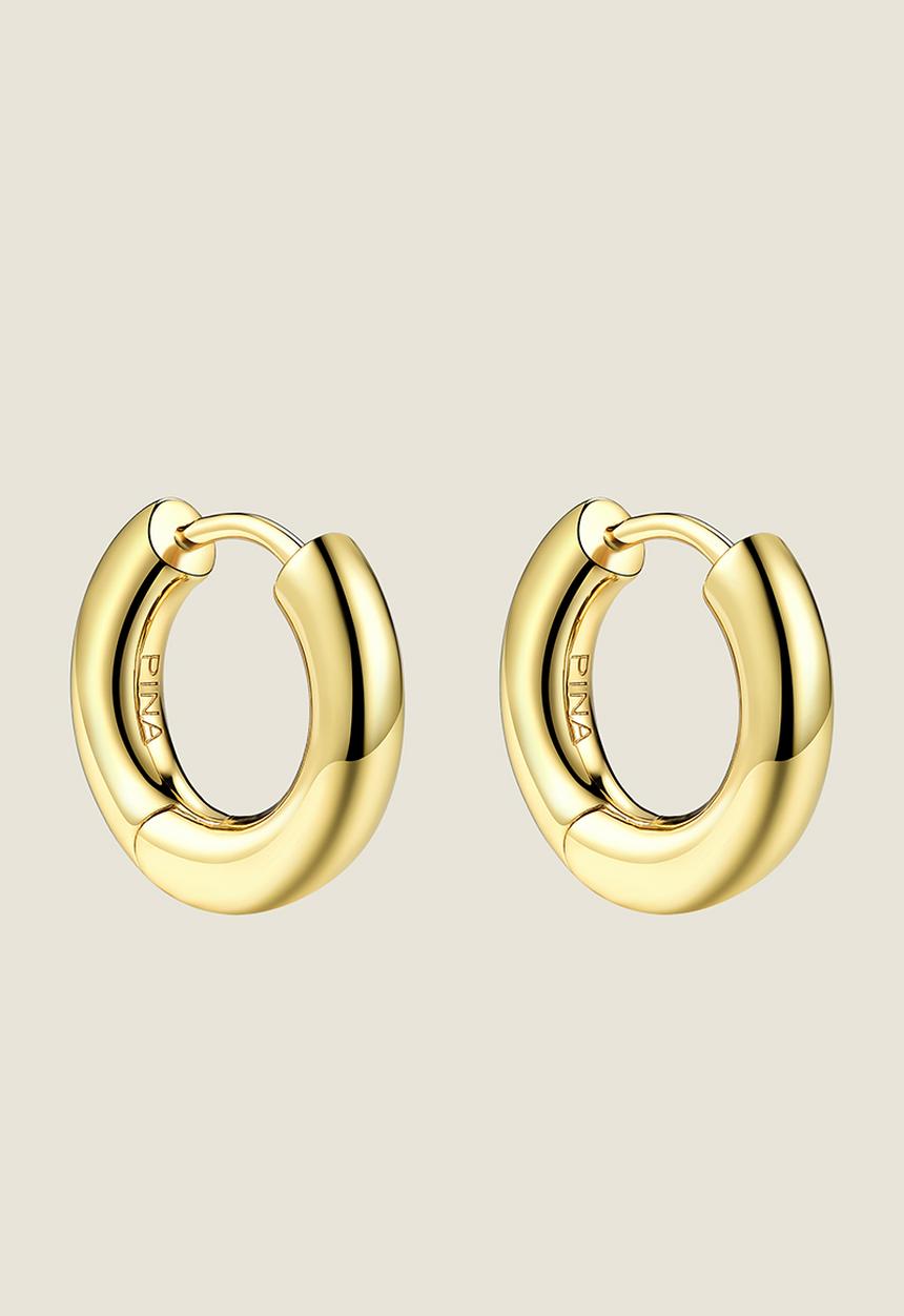 Pina Jewels - Hoop earrings - 925 Sterling Base Plated in 18K Gold