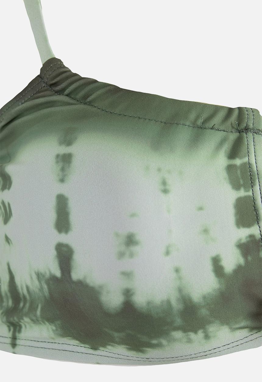 Daisy Street - Bikini top - green & cream