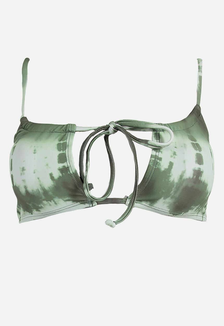 Daisy Street - Bikini top - green & cream