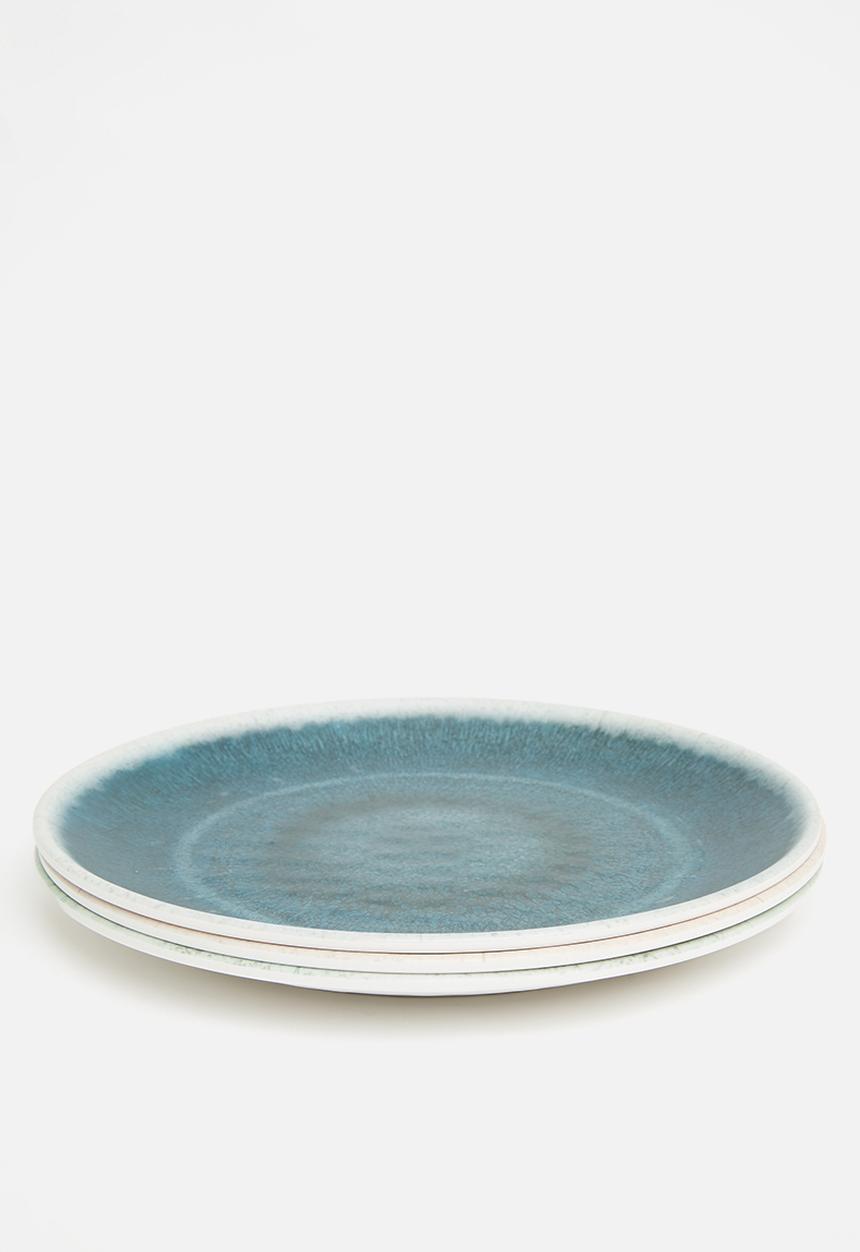 Excellent Houseware - Onyx dinner plate set of 3 - multi