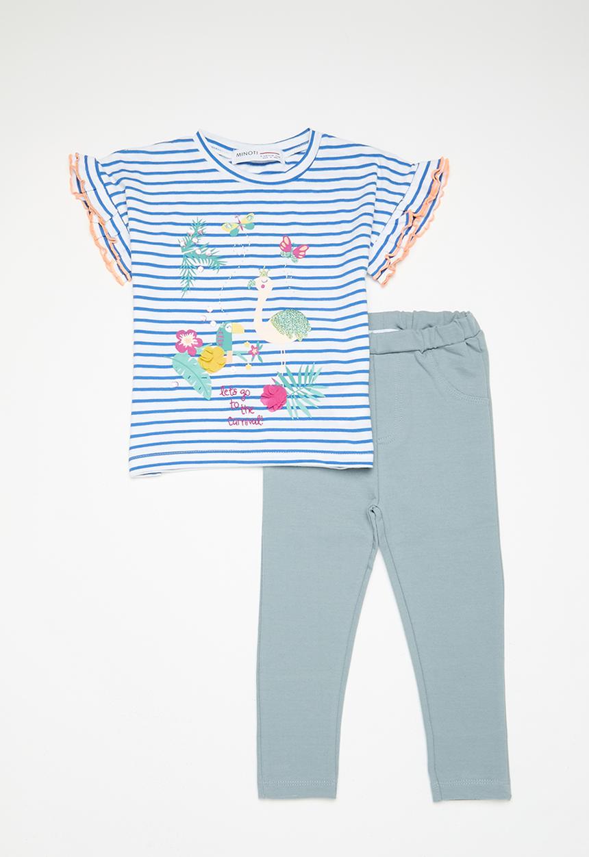 MINOTI - 2 Pack stripe T-shirt & jegging set - multi