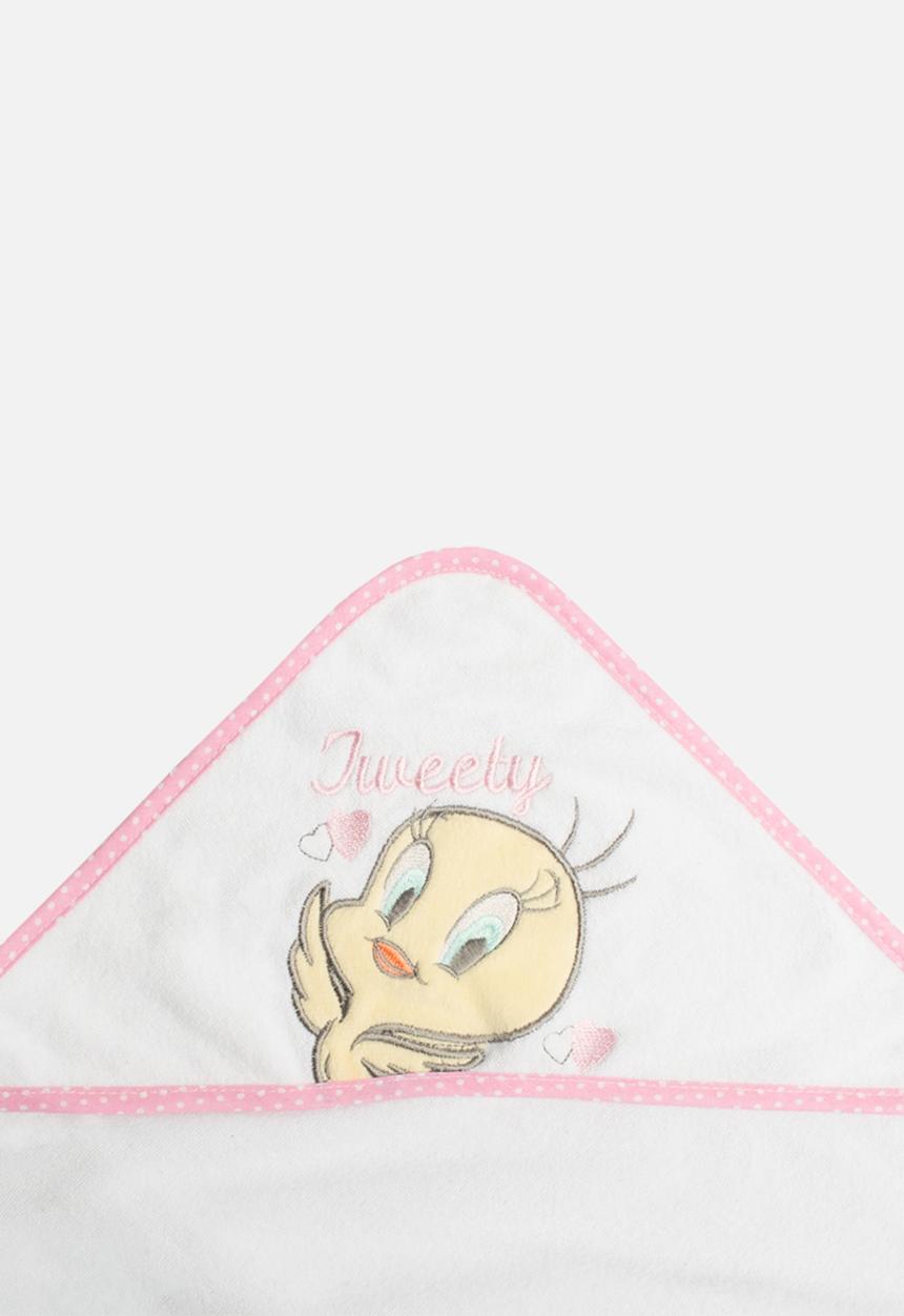 Character Group - Tweety hooded towel - white