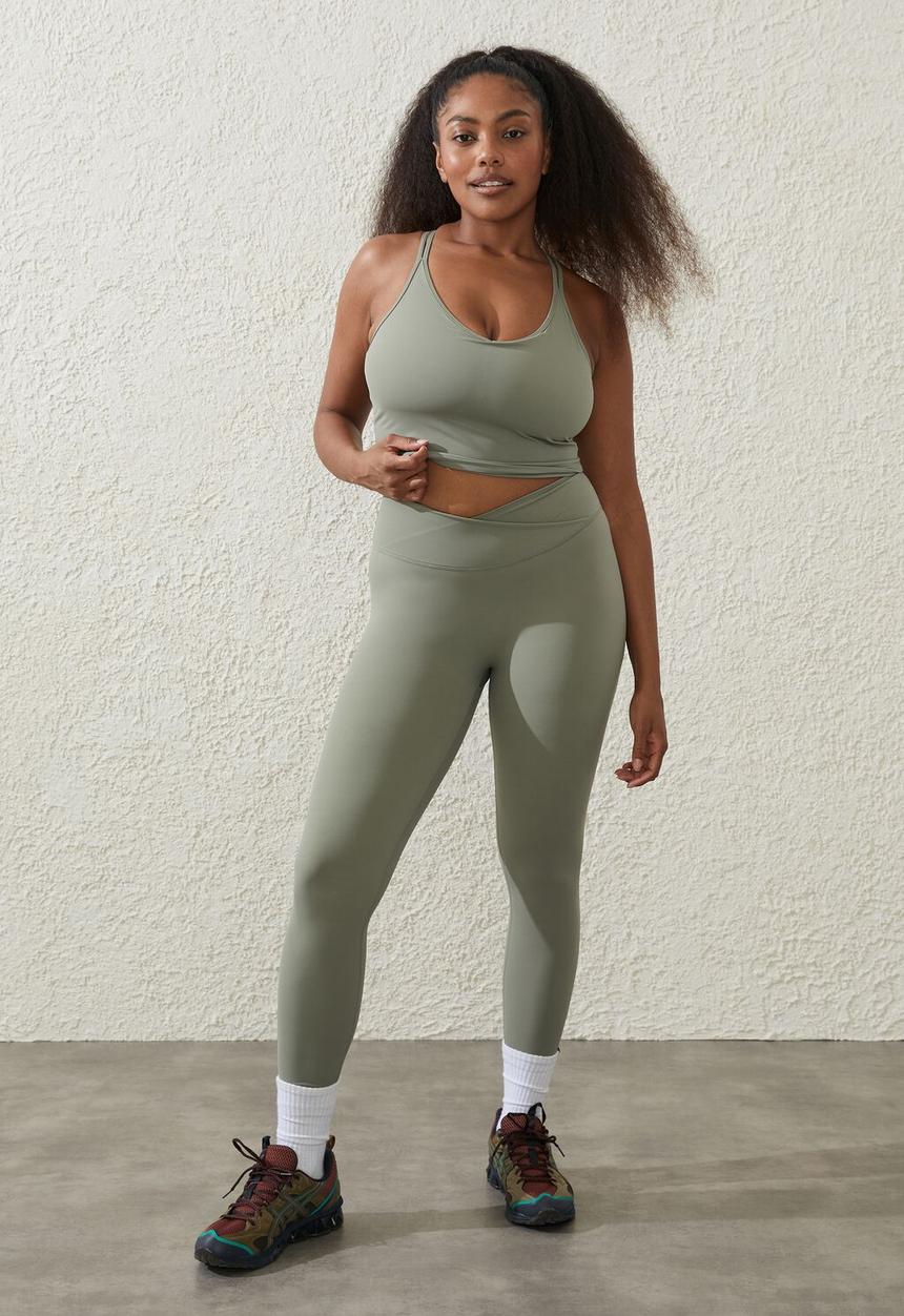Cotton On - Ultra luxe crossover 7/8 tight - dusty khaki