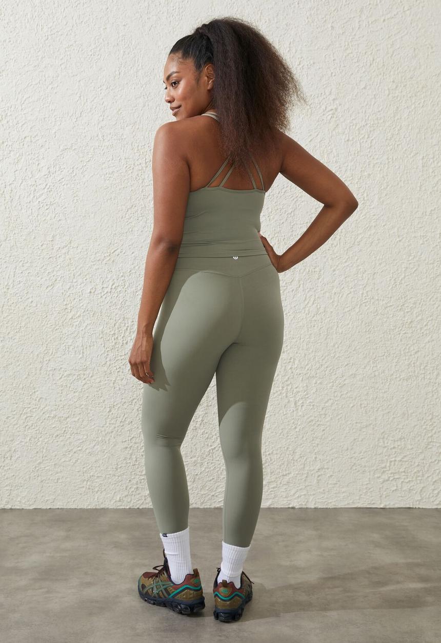 Cotton On - Ultra luxe crossover 7/8 tight - dusty khaki