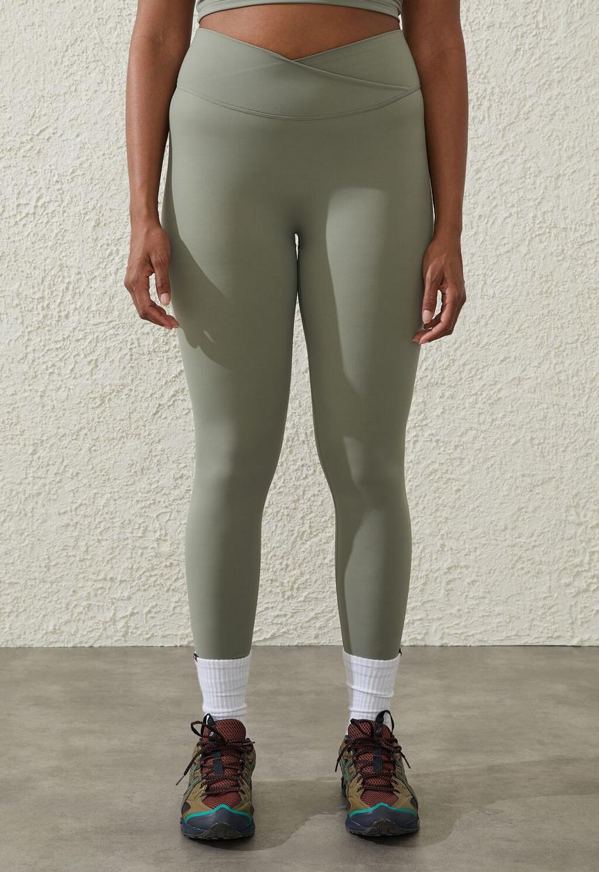 Cotton On - Ultra luxe crossover 7/8 tight - dusty khaki
