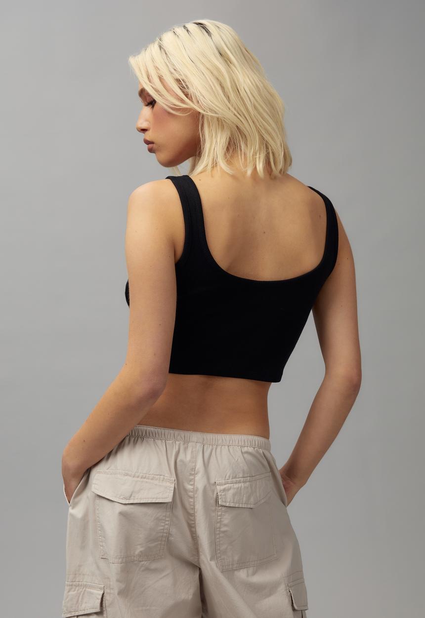 Factorie - Rib corset tank - black