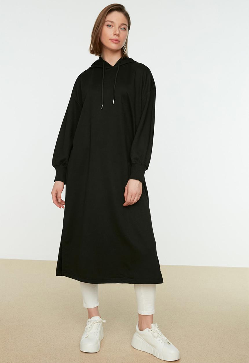 Trendyol - Modest sweat shirt dress - black