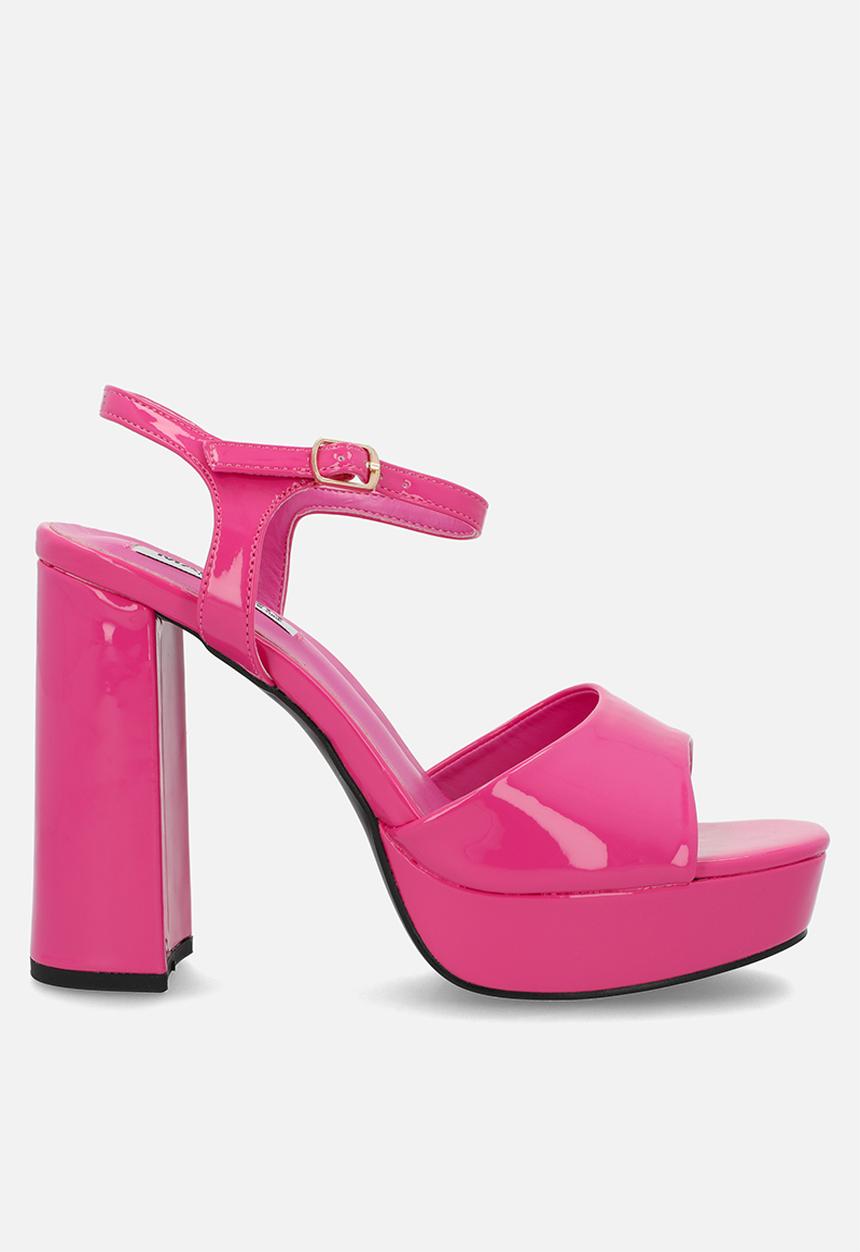 Madison® - Aubrey flatform  ankle tie blockheel sandal - hot pink