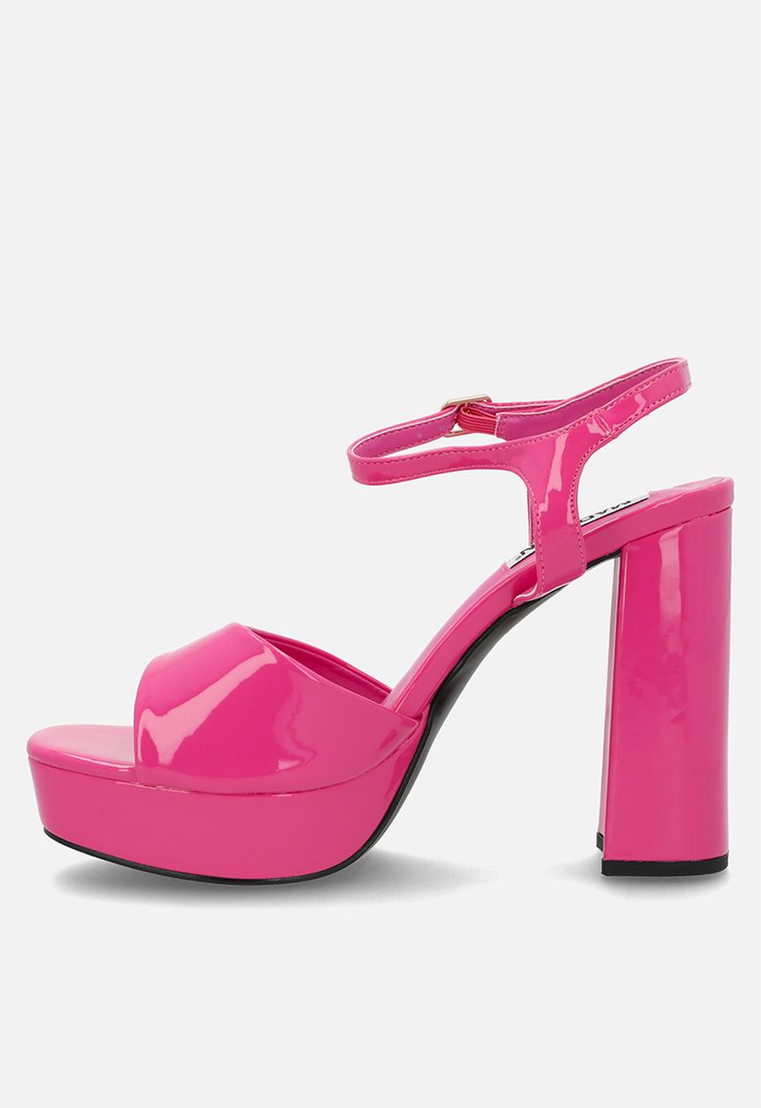 Madison® - Aubrey flatform  ankle tie blockheel sandal - hot pink
