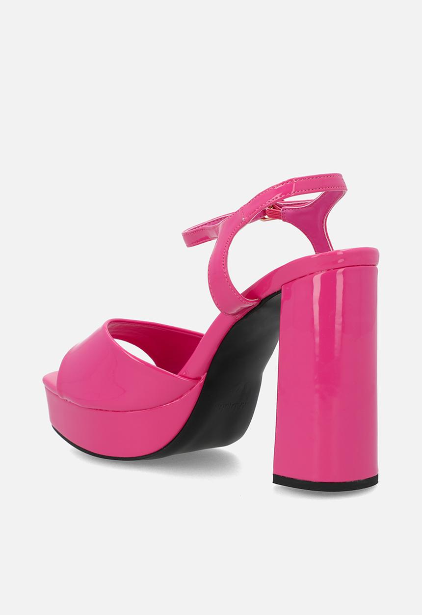 Madison® - Aubrey flatform  ankle tie blockheel sandal - hot pink