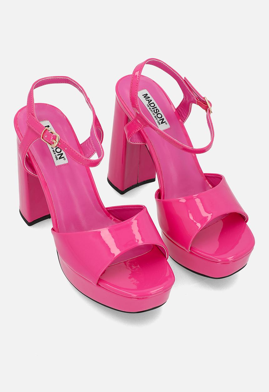 Madison® - Aubrey flatform  ankle tie blockheel sandal - hot pink