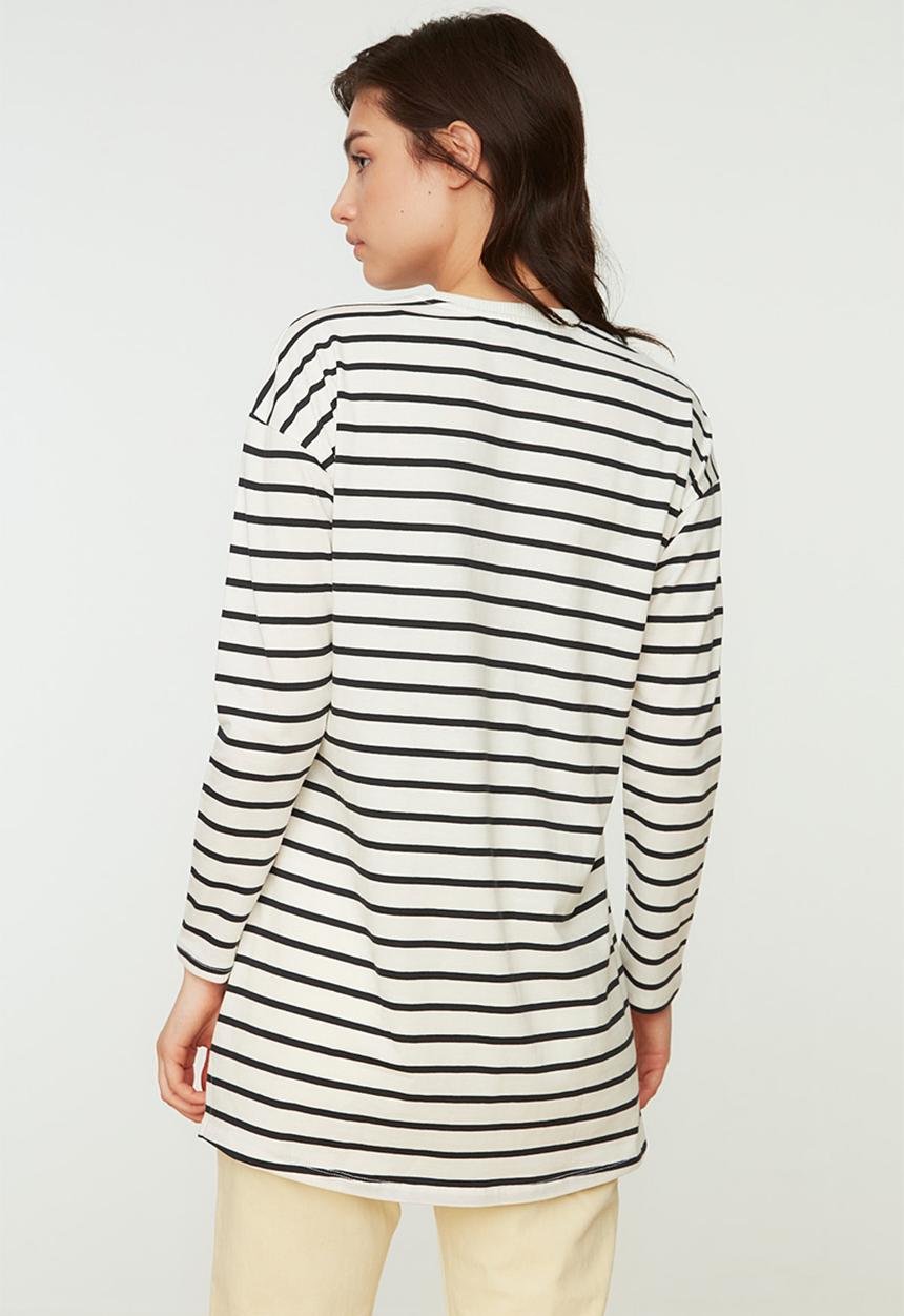 Trendyol - Modest stripe tunic - black