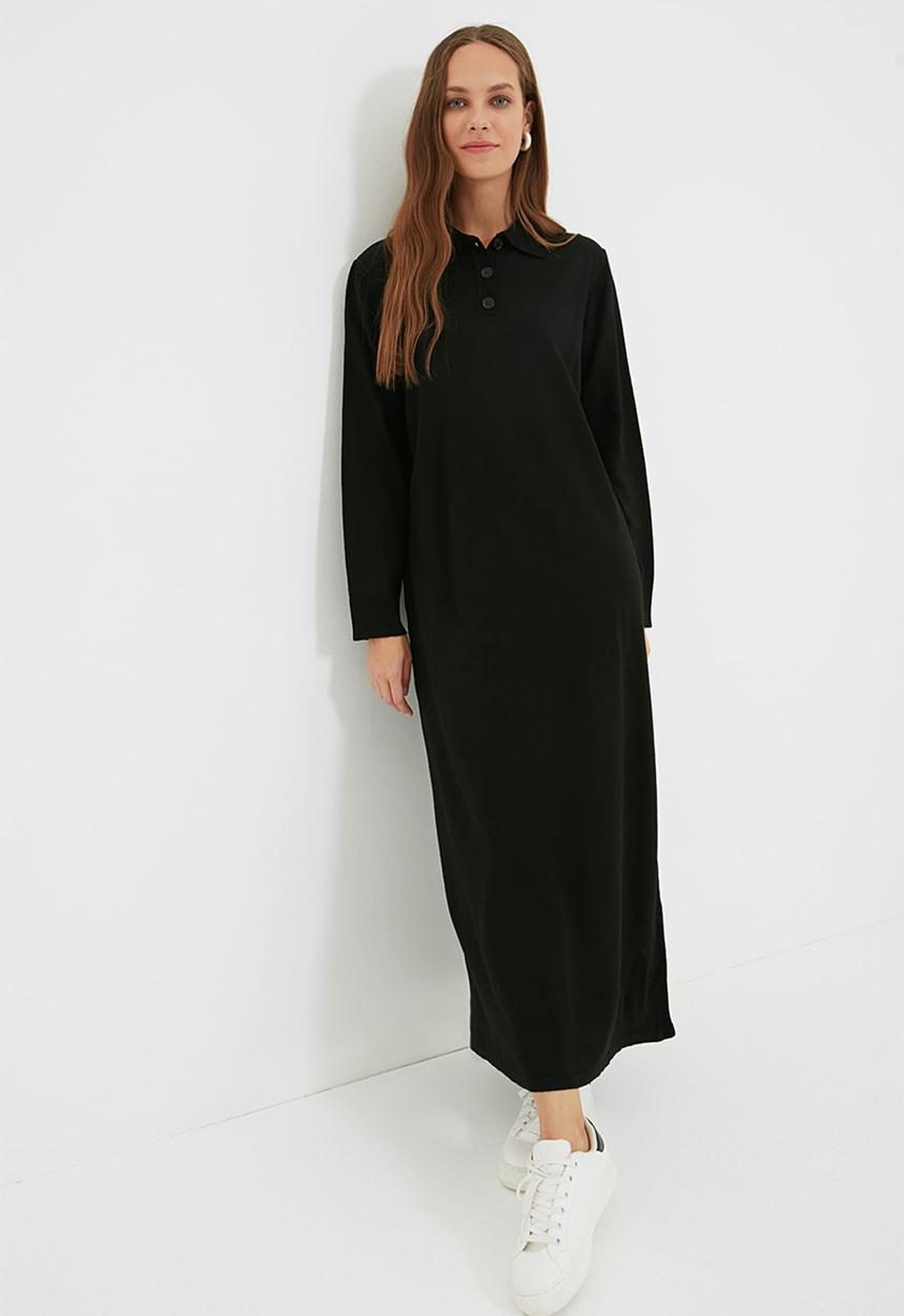 Trendyol - Modest knit maxi dress - black