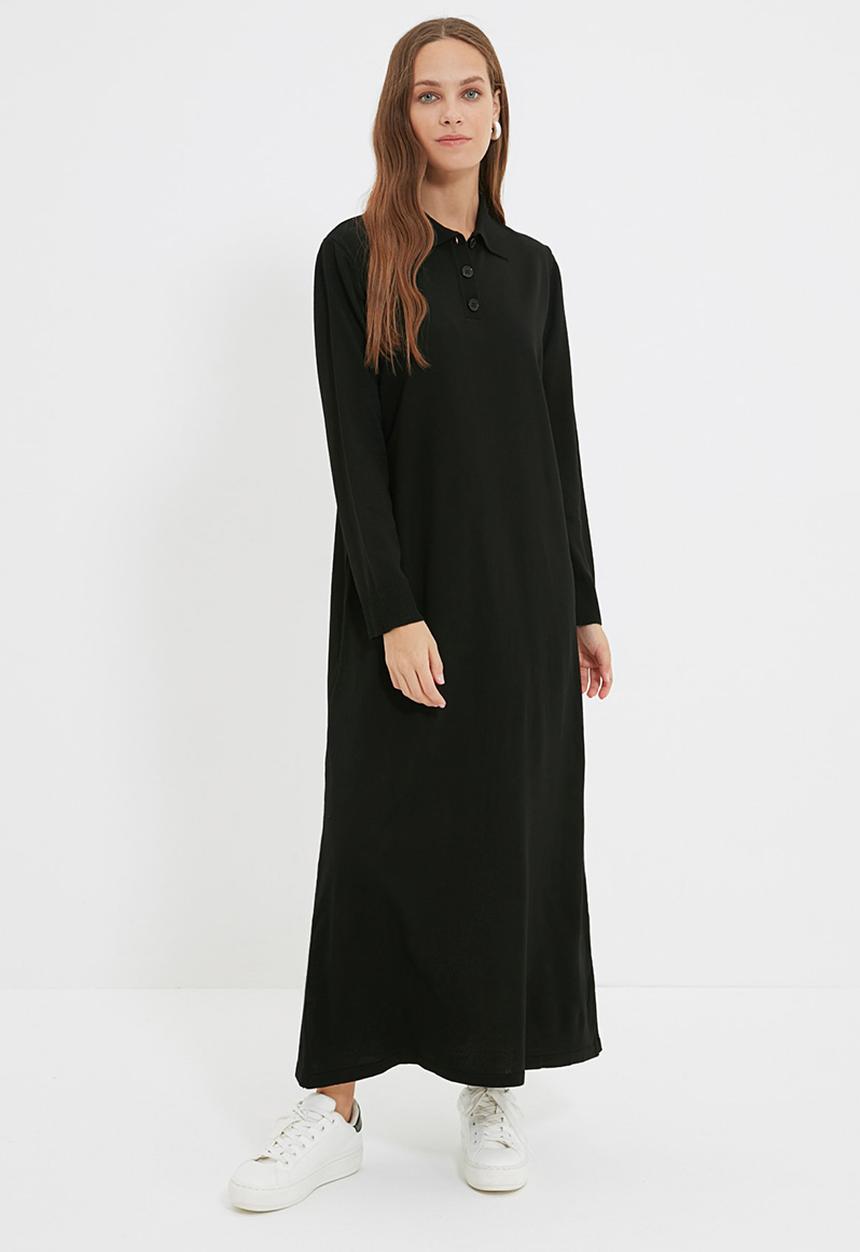 Trendyol - Modest knit maxi dress - black