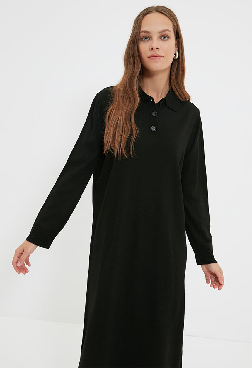 Trendyol - Modest knit maxi dress - black