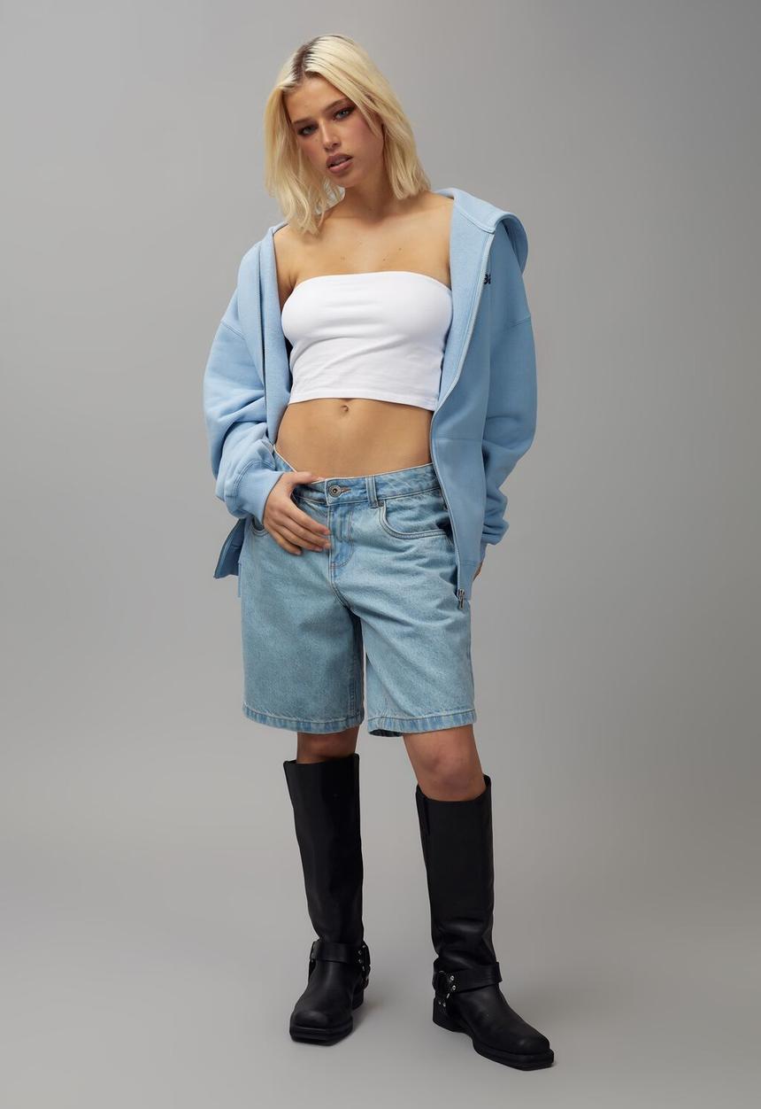 Factorie - Oversized zip through hoodie - marlin blue/new orleans