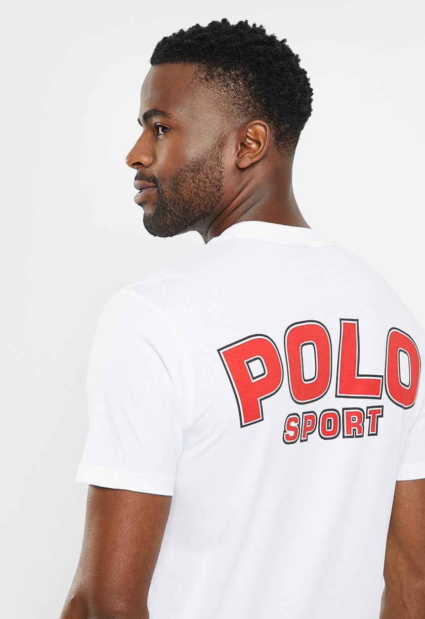 POLO - men sport short sleeve back logo tee - white