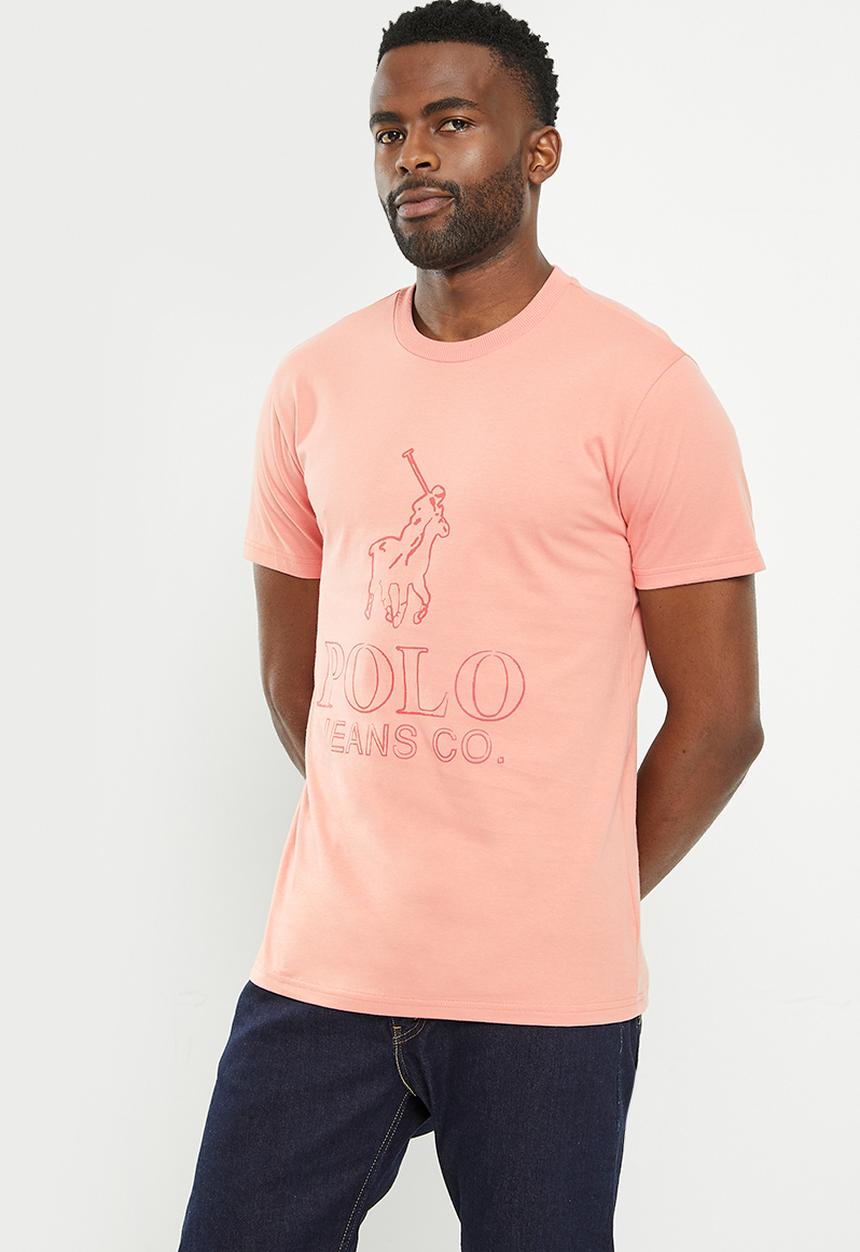 POLO - Mens pjc short sleeve logo tee - pink