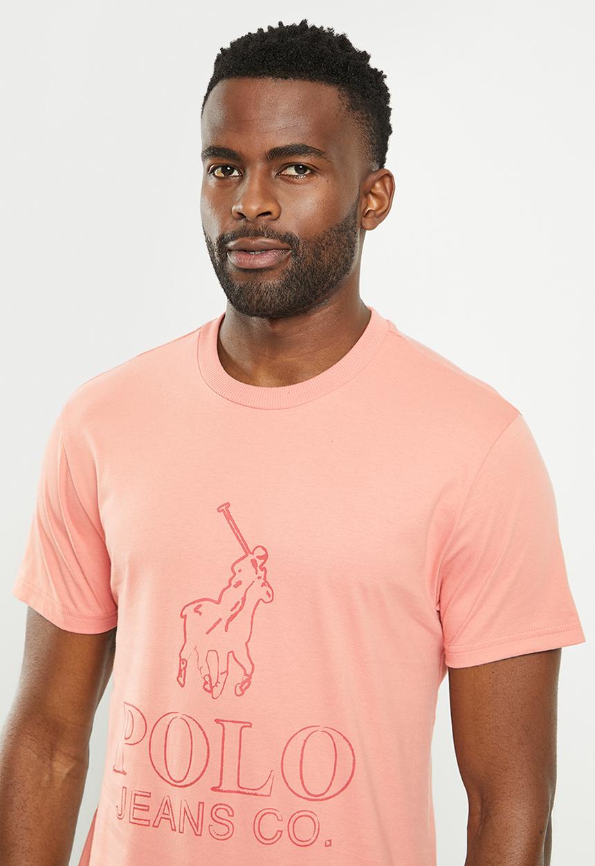 POLO - Mens pjc short sleeve logo tee - pink