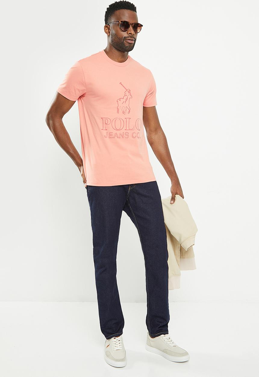 POLO - Mens pjc short sleeve logo tee - pink