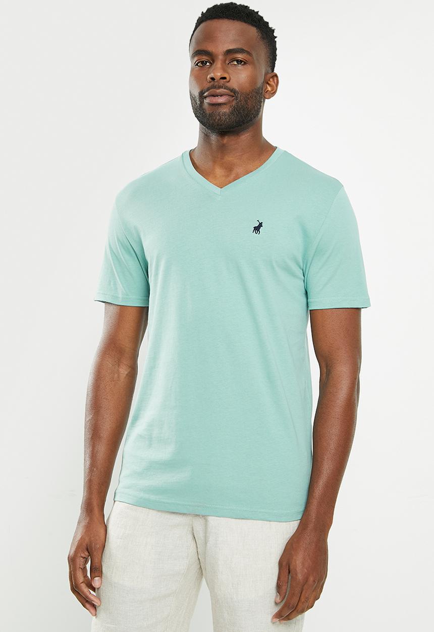 POLO - Mens V-neck short sleeve tee - light blue