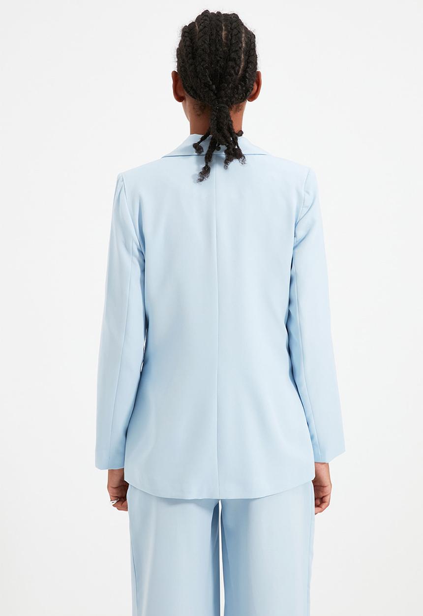 Trendyol - Double-breasted blazer - light blue