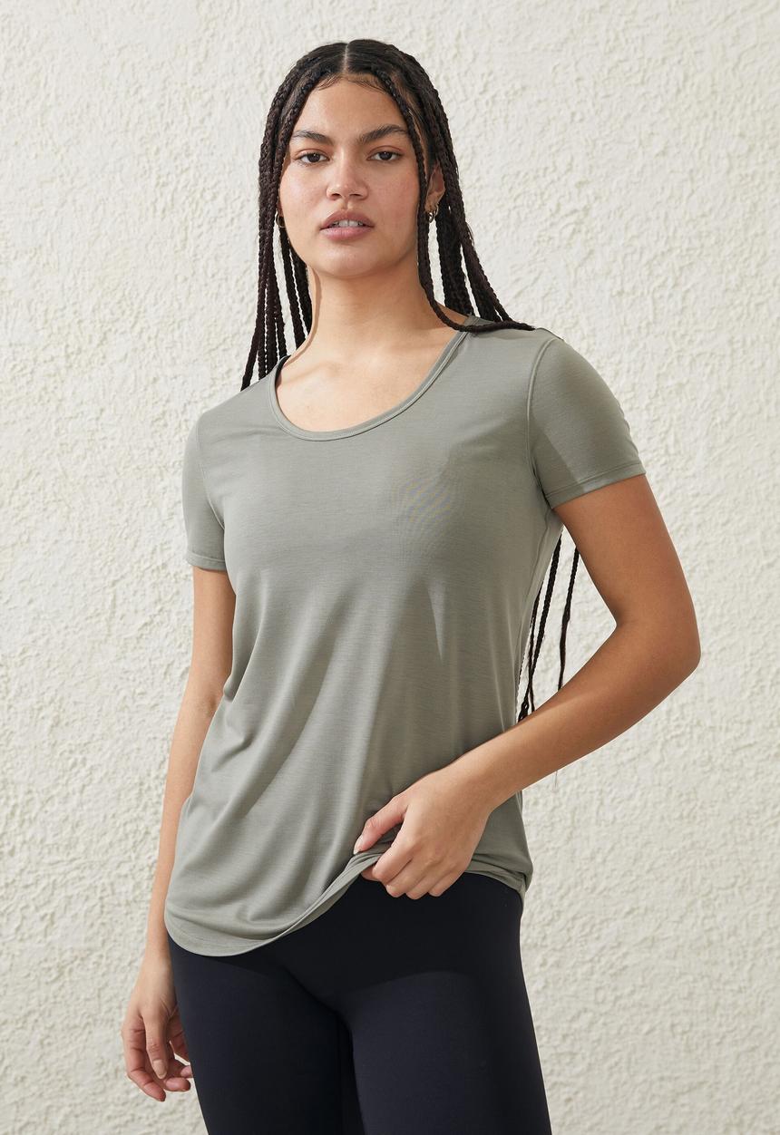 Cotton On - Gym T-shirt - dusty khaki