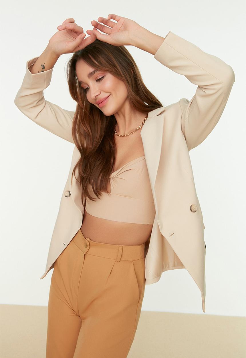 Trendyol - Regular blazer - beige