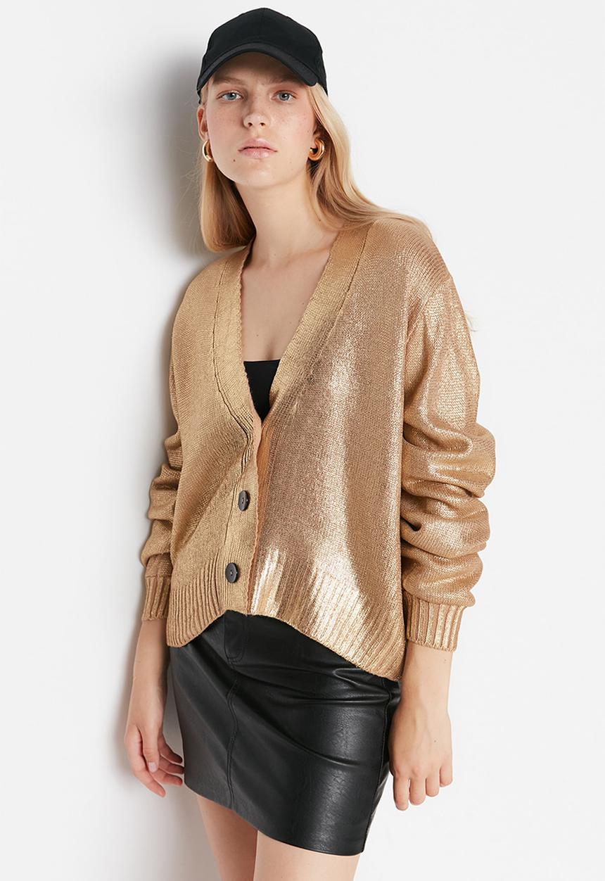 Trendyol - V-neck cardigan - gold