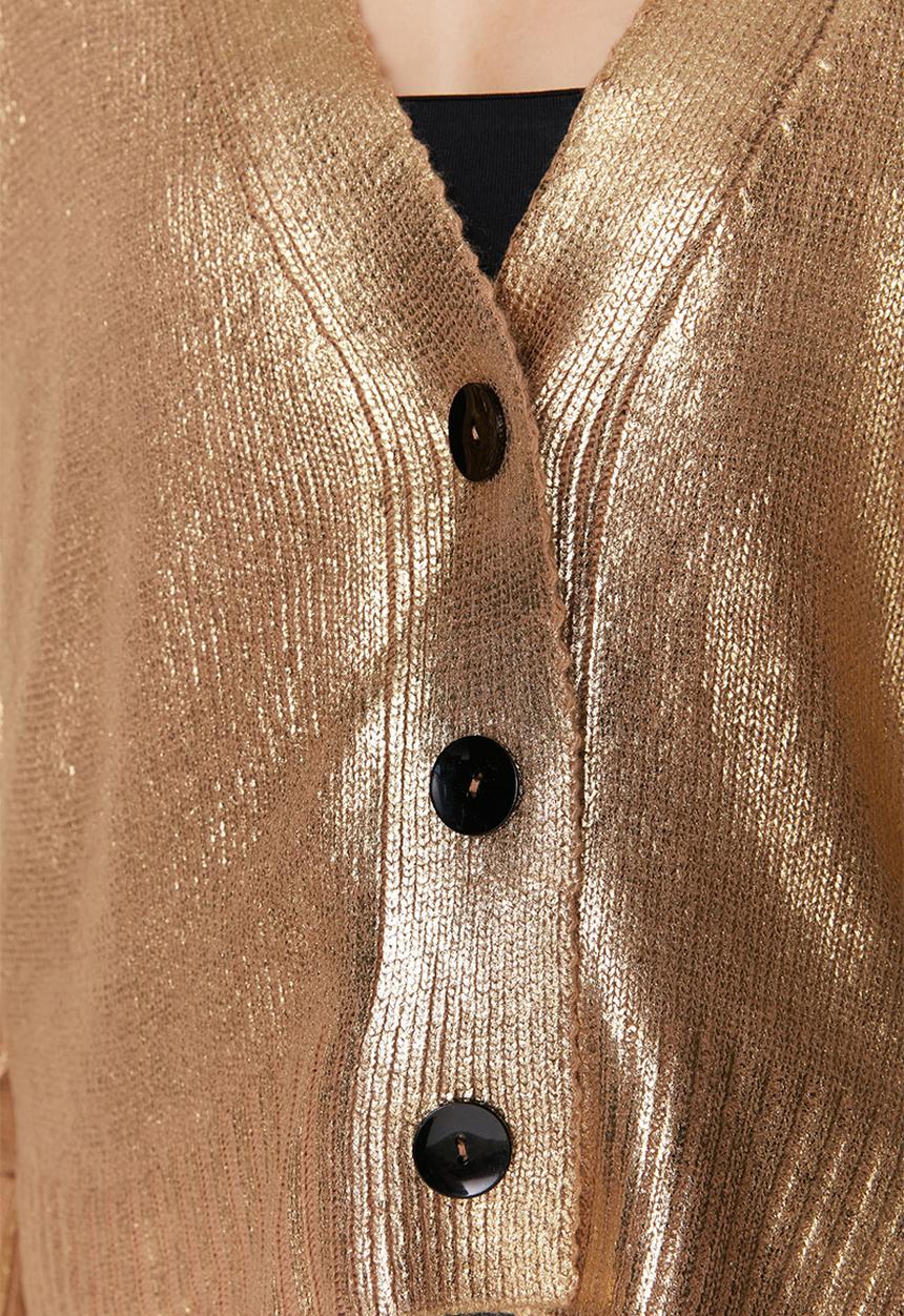 Trendyol - V-neck cardigan - gold