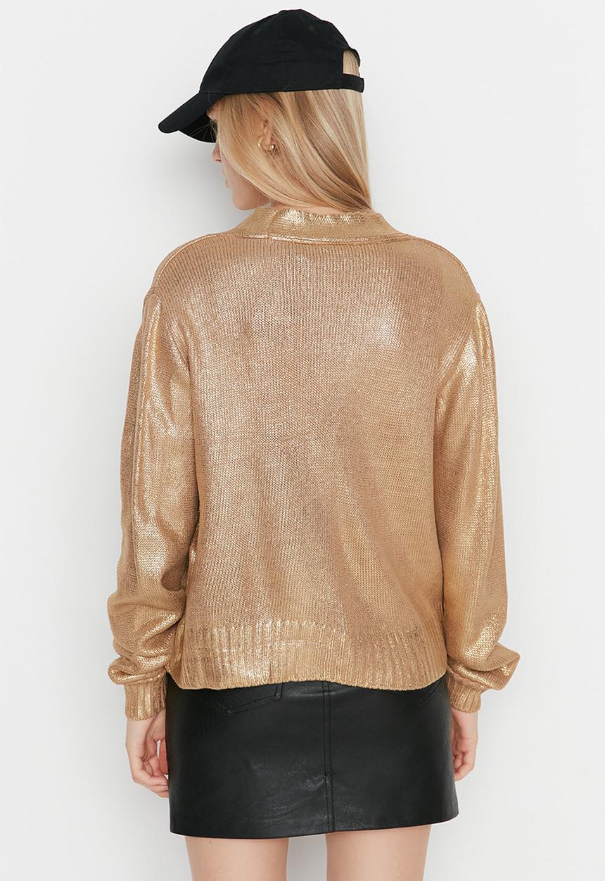 Trendyol - V-neck cardigan - gold