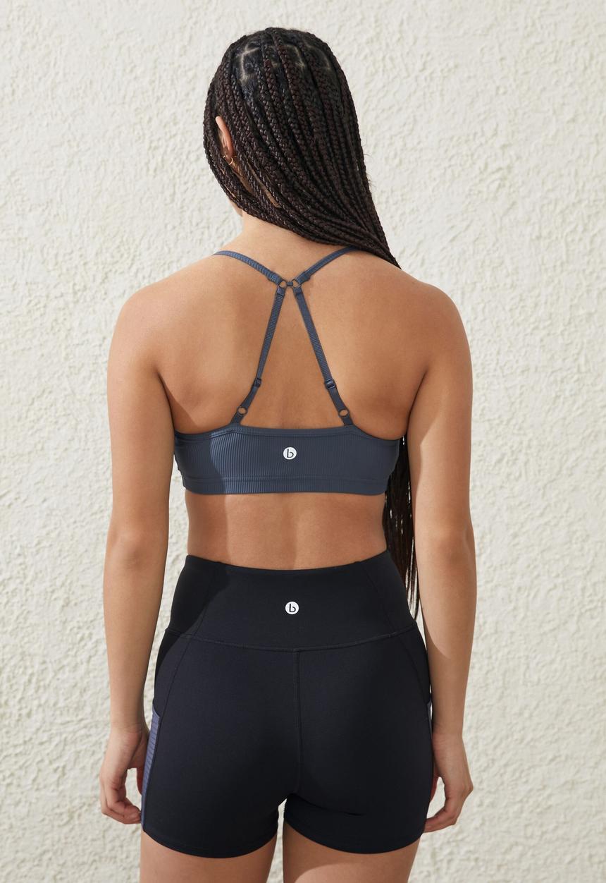 Cotton On - Rib workout yoga crop - folkstone grey rib