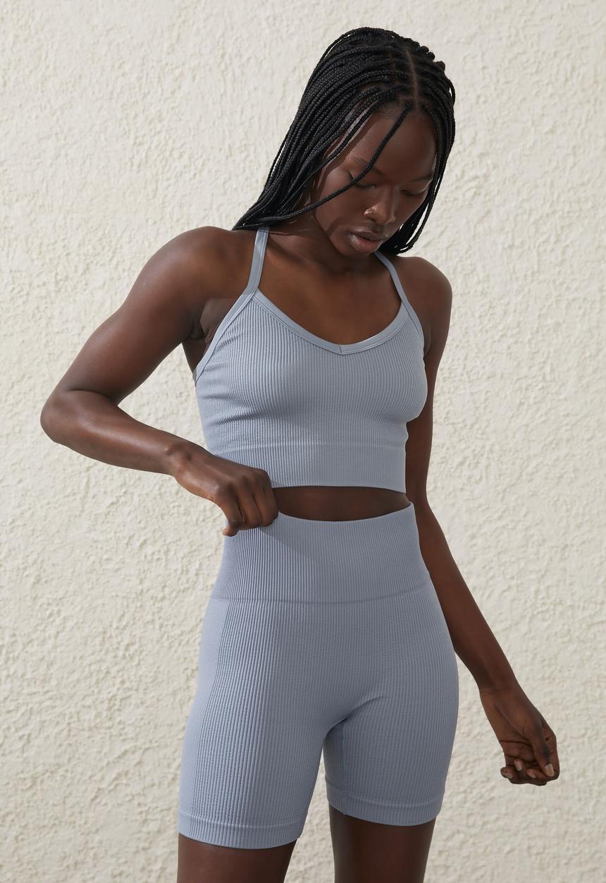 Cotton On - Seamless rib bike short - cloud grey