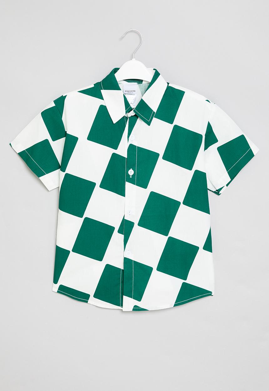 Pop Candy - Check shirt - green