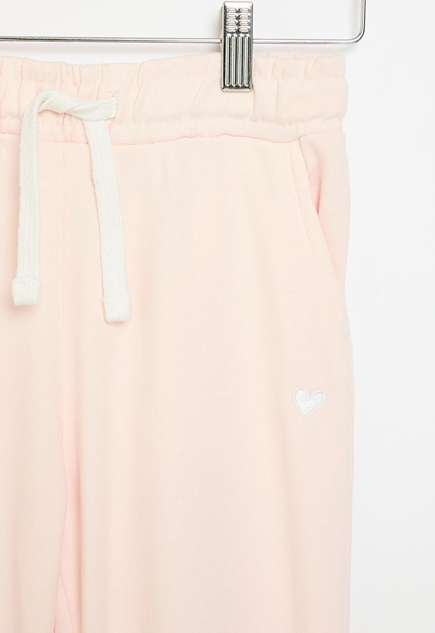 MINOTI - Girls basic emb fleece jogpant - light pink
