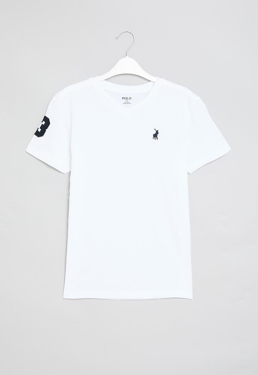 POLO - Boys james v neck tee - white