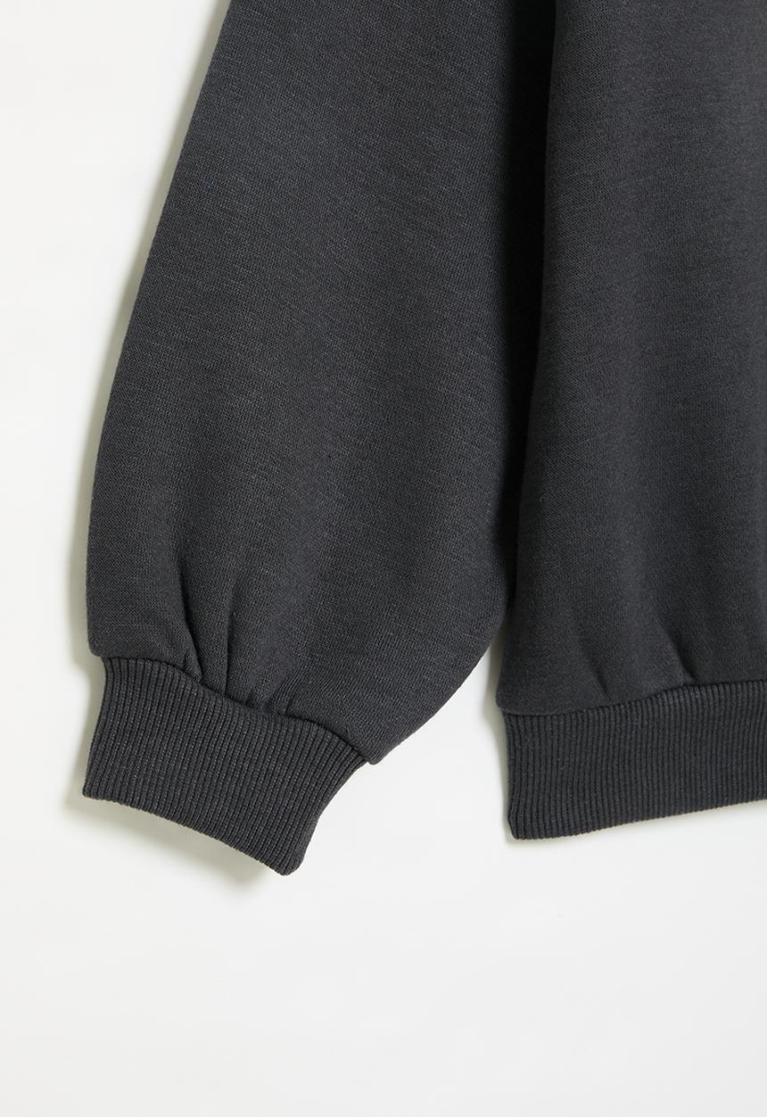 MINOTI - Girls basic be kind fleece crew - charcoal 