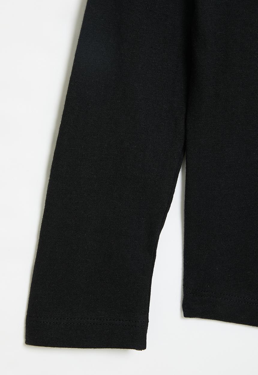MINOTI - Girls basic on my mind graphic long sleeve top - black 