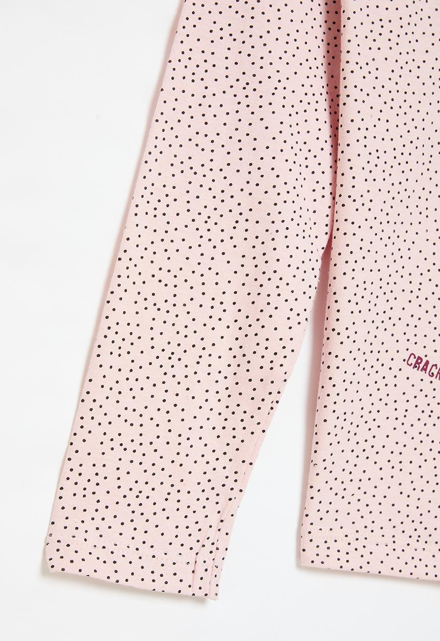 MINOTI - Girls basic zebra spotty graphic long sleeve top - pink