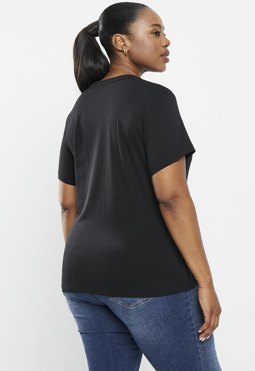 POLO - Plus kelly v-neck tee - black